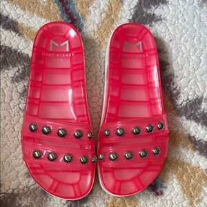 Marc Fisher LTD Pink Jelly Slides